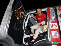 Teruhito Sugawara arrives at Termas de Río Hondo. 