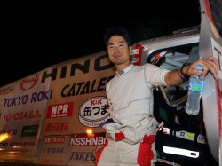 Hiroyuki Sugiura finishes navigation checks. 