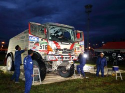 The mechanics have been waiting for the trucks to arrive. 