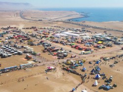 The bivouac set up near the coast in Antofagasta 